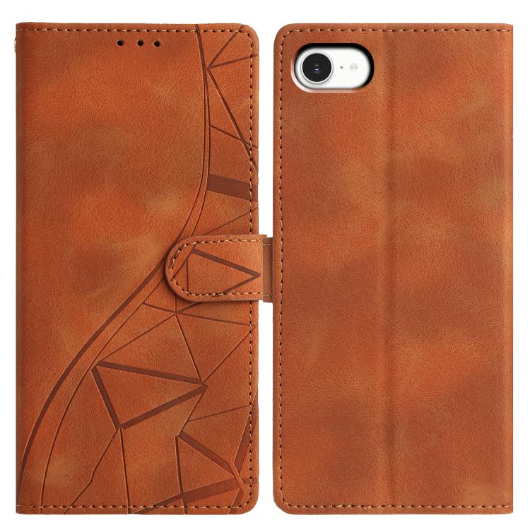 Triangles Embossed Leather Phone Case, For iPhone 16e, For iPhone 16 Pro Max, For iPhone 16 Pro, For iPhone 16 Plus