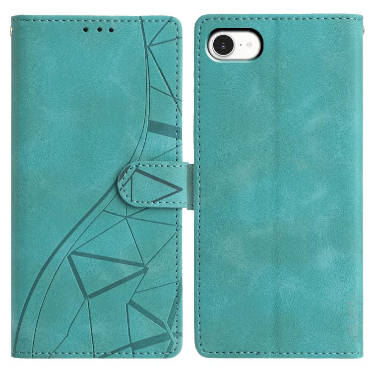 Triangles Embossed Leather Phone Case, For iPhone 16e, For iPhone 16 Pro Max, For iPhone 16 Pro, For iPhone 16 Plus