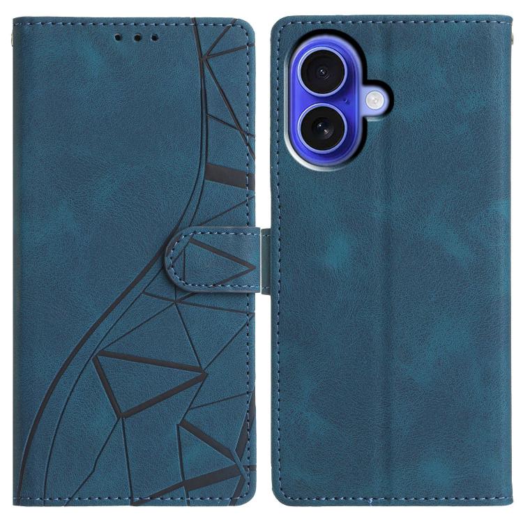 Triangles Embossed Leather Phone Case, For iPhone 16, For iPhone 15 Pro Max, For iPhone 15 Pro, For iPhone 15 Plus