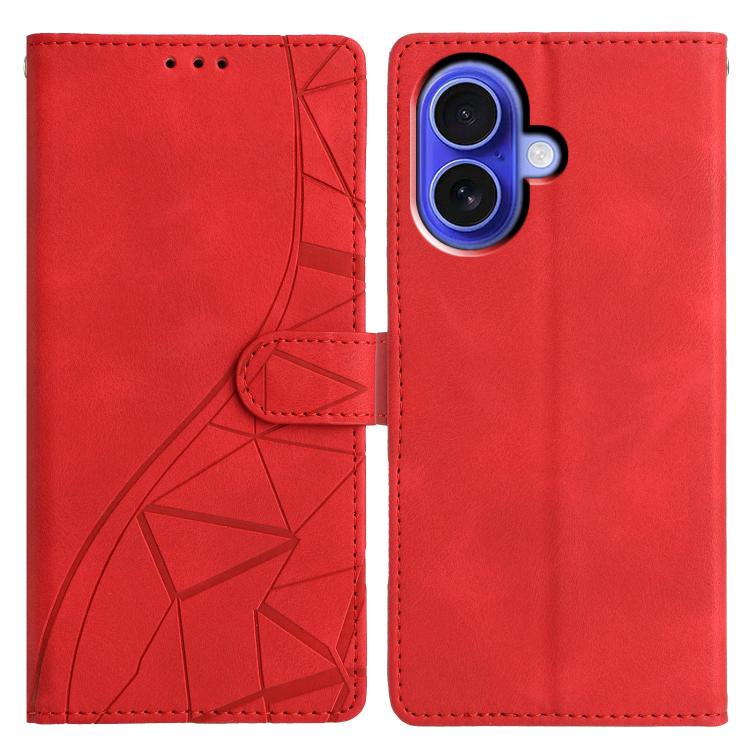 Triangles Embossed Leather Phone Case, For iPhone 16, For iPhone 15 Pro Max, For iPhone 15 Pro, For iPhone 15 Plus