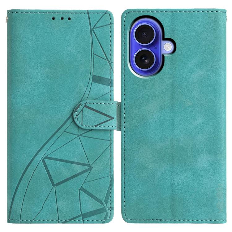 Triangles Embossed Leather Phone Case, For iPhone 16, For iPhone 15 Pro Max, For iPhone 15 Pro, For iPhone 15 Plus