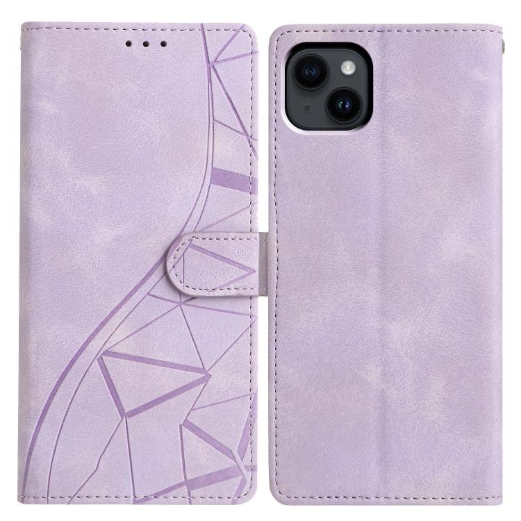 Triangles Embossed Leather Phone Case, For iPhone 15, For iPhone 14 Plus, For iPhone 14, For iPhone 14 Pro