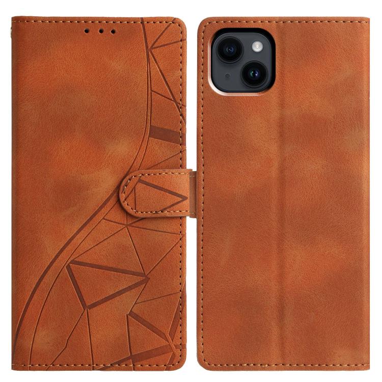 Triangles Embossed Leather Phone Case, For iPhone 16, For iPhone 15 Pro Max, For iPhone 15 Pro, For iPhone 15 Plus