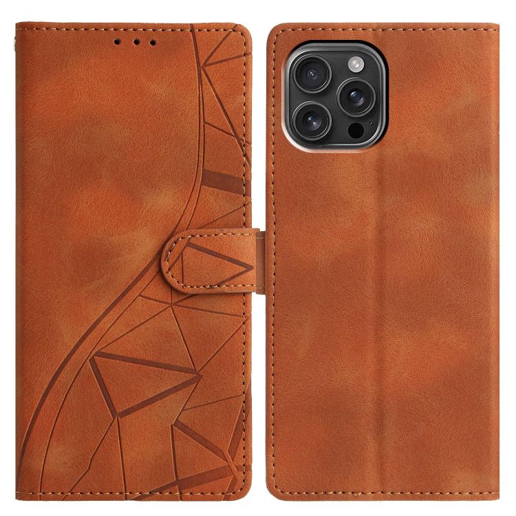 Triangles Embossed Leather Phone Case, For iPhone 13, For iPhone 12 / 12 Pro, For iPhone 12 Pro Max, For iPhone 11 Pro Max