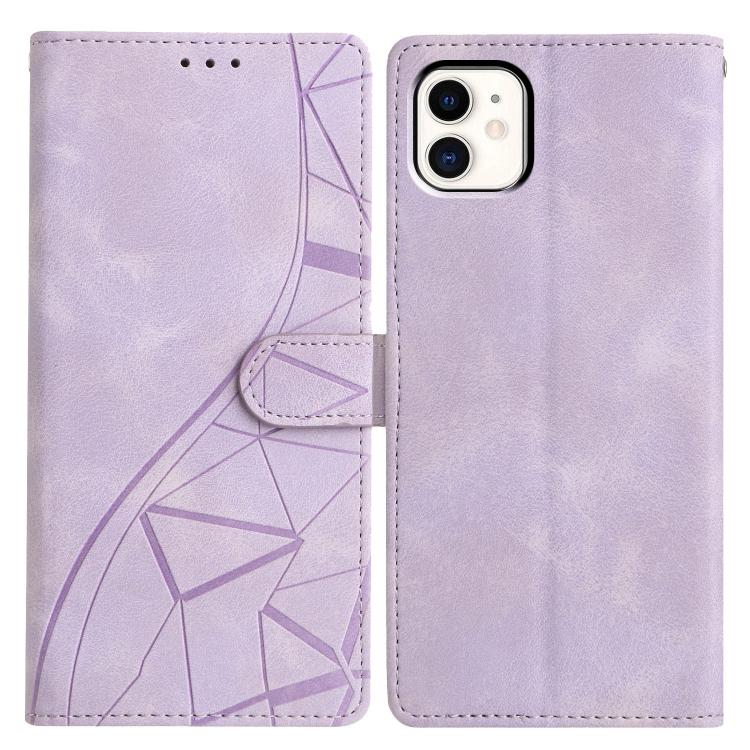 Triangles Embossed Leather Phone Case, For iPhone 11, For iPhone 11 Pro, For iPhone X / XS, For iPhone XR