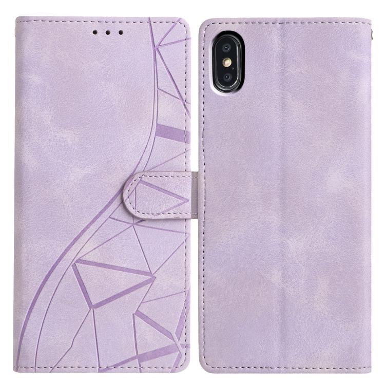 Triangles Embossed Leather Phone Case, For iPhone 11, For iPhone 11 Pro, For iPhone X / XS, For iPhone XR