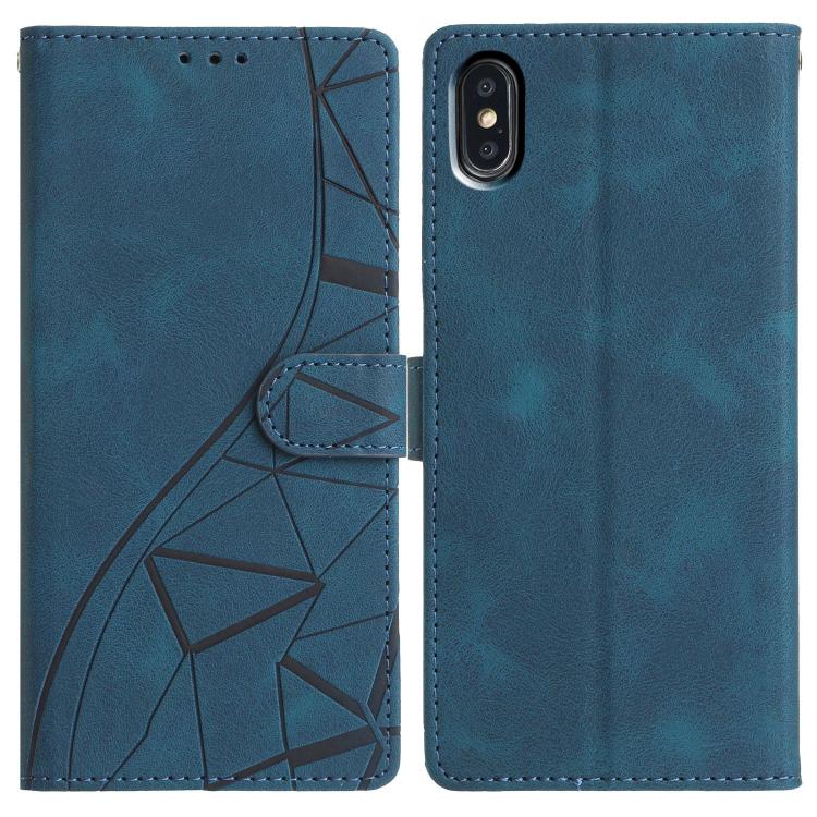 Triangles Embossed Leather Phone Case, For iPhone XS Max, For iPhone 7 Plus / 8 Plus