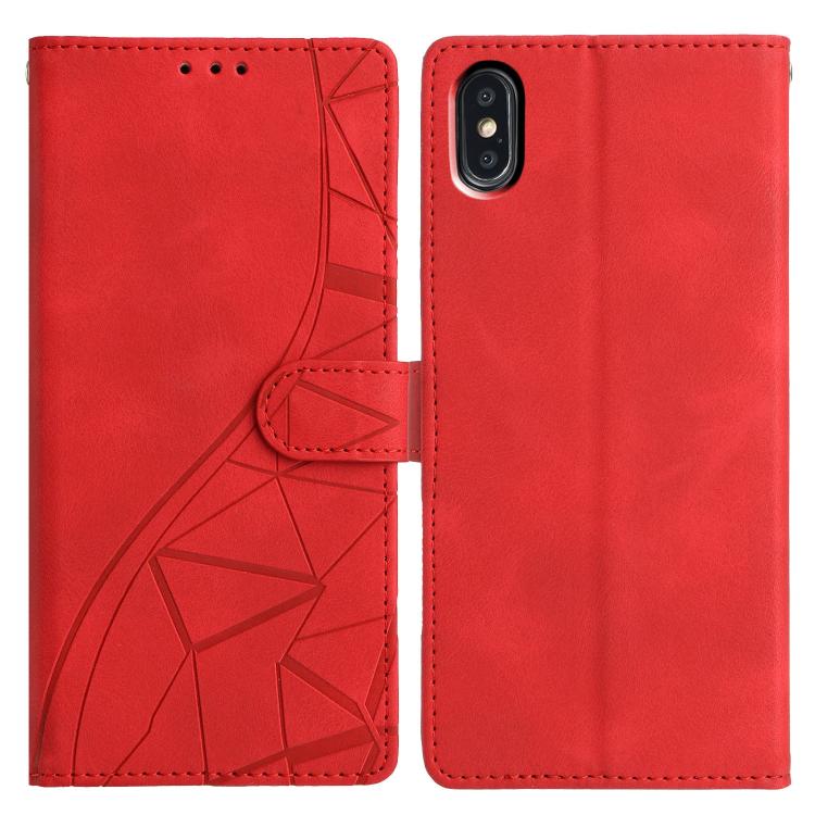 Triangles Embossed Leather Phone Case, For iPhone XS Max, For iPhone 7 Plus / 8 Plus