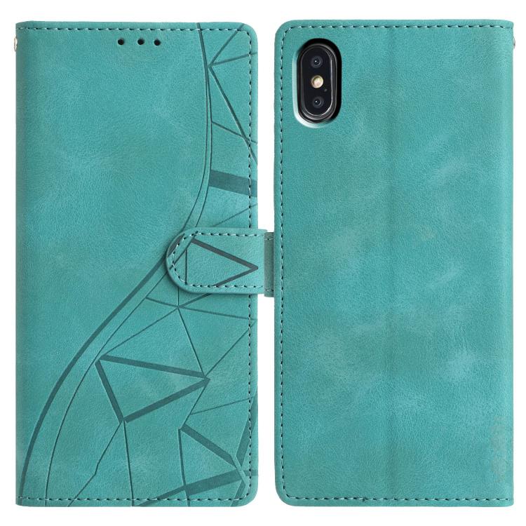 Triangles Embossed Leather Phone Case, For iPhone 11, For iPhone 11 Pro, For iPhone X / XS, For iPhone XR