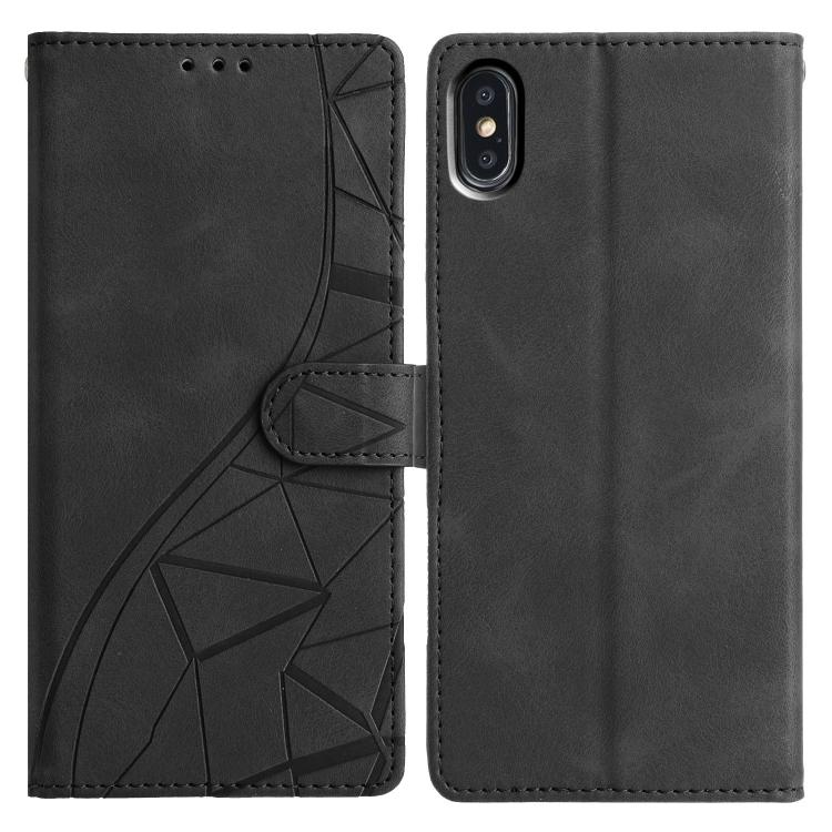 Triangles Embossed Leather Phone Case, For iPhone XS Max, For iPhone 7 Plus / 8 Plus