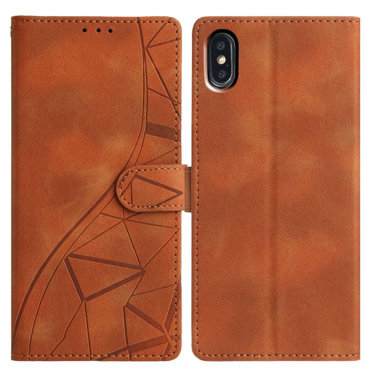 Triangles Embossed Leather Phone Case, For iPhone XS Max, For iPhone 7 Plus / 8 Plus