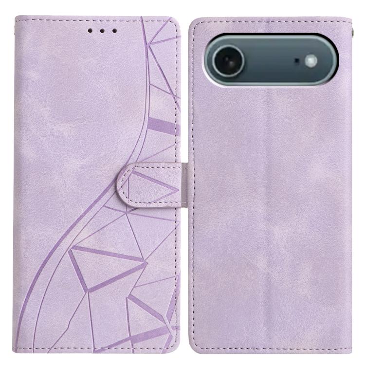Triangles Embossed Leather Phone Case, For iPhone 16e, For iPhone 16 Pro Max, For iPhone 16 Pro, For iPhone 16 Plus