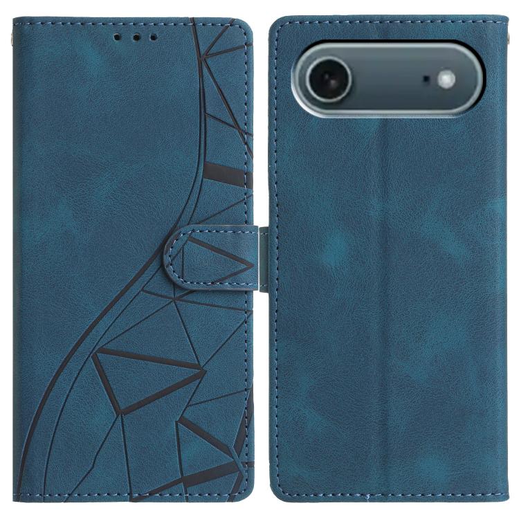 Triangles Embossed Leather Phone Case, For iPhone 16e, For iPhone 16 Pro Max, For iPhone 16 Pro, For iPhone 16 Plus