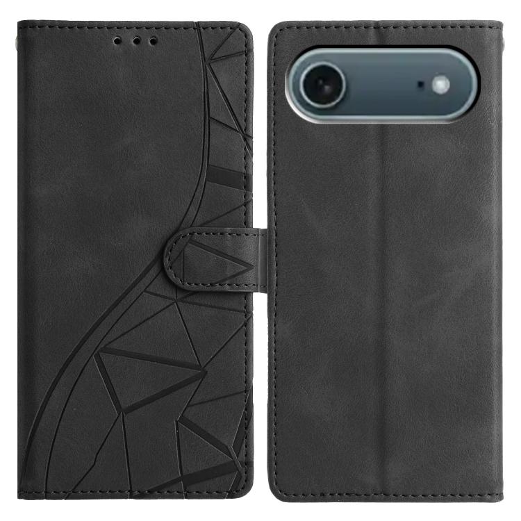 Triangles Embossed Leather Phone Case, For iPhone 16e, For iPhone 16 Pro Max, For iPhone 16 Pro, For iPhone 16 Plus