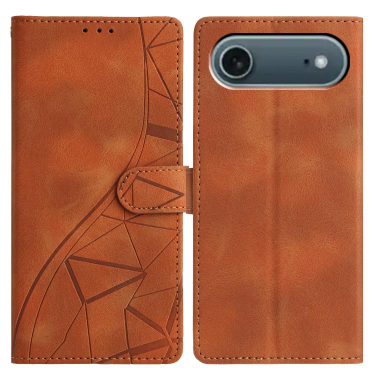 Triangles Embossed Leather Phone Case, For iPhone 16e, For iPhone 16 Pro Max, For iPhone 16 Pro, For iPhone 16 Plus
