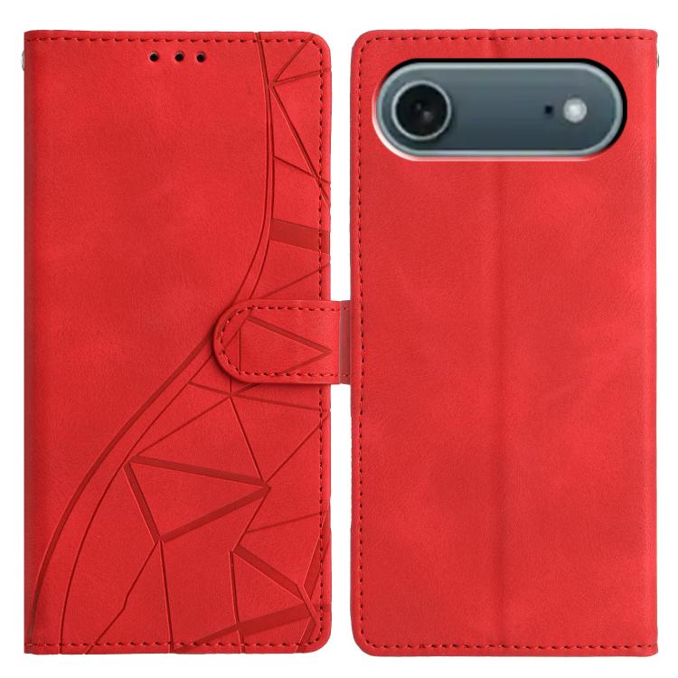 Triangles Embossed Leather Phone Case, For iPhone 16e, For iPhone 16 Pro Max, For iPhone 16 Pro, For iPhone 16 Plus