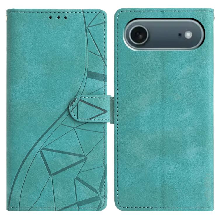 Triangles Embossed Leather Phone Case, For iPhone 16e, For iPhone 16 Pro Max, For iPhone 16 Pro, For iPhone 16 Plus