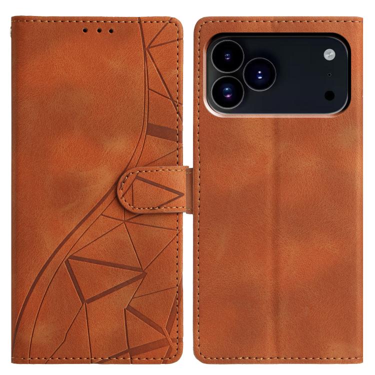Triangles Embossed Leather Phone Case, For iPhone 17 Pro Max, For iPhone 17 Pro, For iPhone 17, For iPhone 17 Air