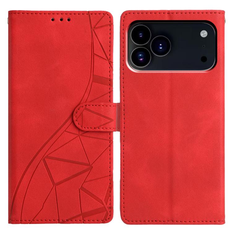 Triangles Embossed Leather Phone Case, For iPhone 17 Pro Max, For iPhone 17 Pro, For iPhone 17, For iPhone 17 Air