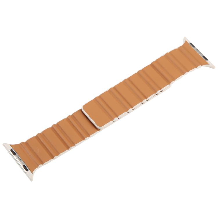Magnetic PU Leather Watch Band, For Apple Watch 46mm / 49mm / 45mm / 44mm, For Apple Watch 42mm / 41mm / 40mm / 38mm