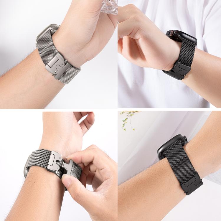 xDfind Umbrella Buckle Think Milanese Stainless Steel Watch Band, For Apple Watch 46mm / 49mm / 45mm / 44mm, For Apple Watch 42mm / 41mm / 40mm / 38mm