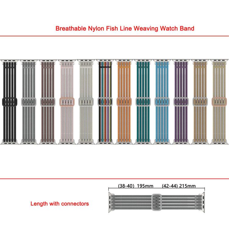 Breathable Nylon Fish Line Weaving Watch Band, For Apple Watch 46mm / 49mm / 45mm / 44mm, For Apple Watch 42mm / 41mm / 40mm / 38mm