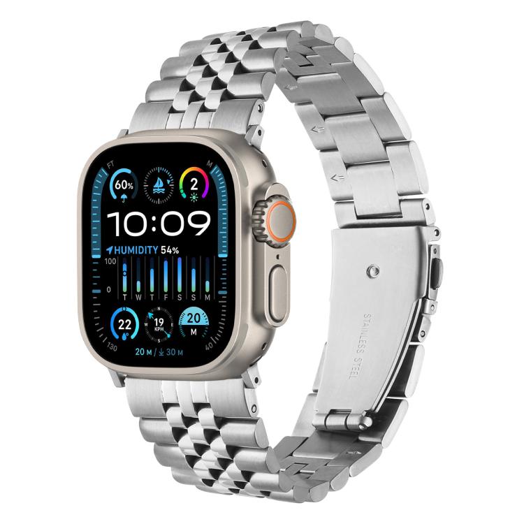 Quick Release Five-bead Metal Watch Band, For Apple Watch 46mm / 49mm / 45mm / 44mm, For Apple Watch 42mm / 41mm / 40mm / 38mm