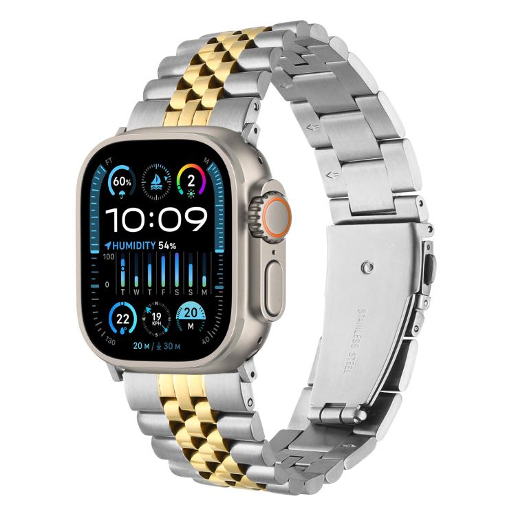 Quick Release Five-bead Metal Watch Band, For Apple Watch 46mm / 49mm / 45mm / 44mm, For Apple Watch 42mm / 41mm / 40mm / 38mm