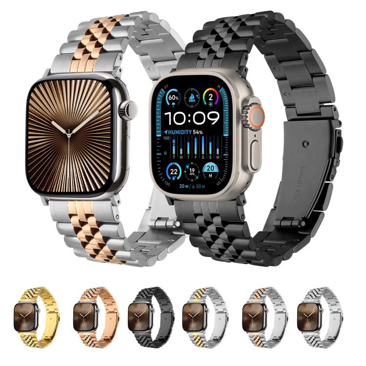 Quick Release Five-bead Metal Watch Band, For Apple Watch 46mm / 49mm / 45mm / 44mm, For Apple Watch 42mm / 41mm / 40mm / 38mm