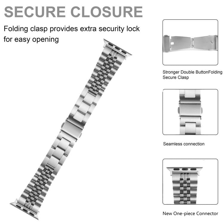 Quick Release Five-bead Metal Watch Band, For Apple Watch 46mm / 49mm / 45mm / 44mm, For Apple Watch 42mm / 41mm / 40mm / 38mm