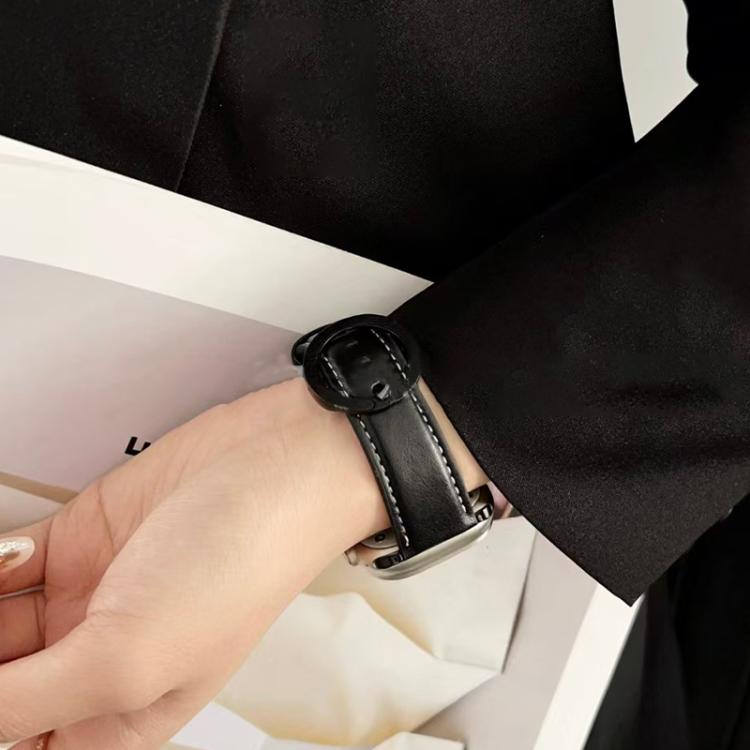 xDfind Round Buckle Leather Watch Band, For Apple Watch 46mm / 49mm / 45mm / 44mm, For Apple Watch 42mm / 41mm / 40mm / 38mm