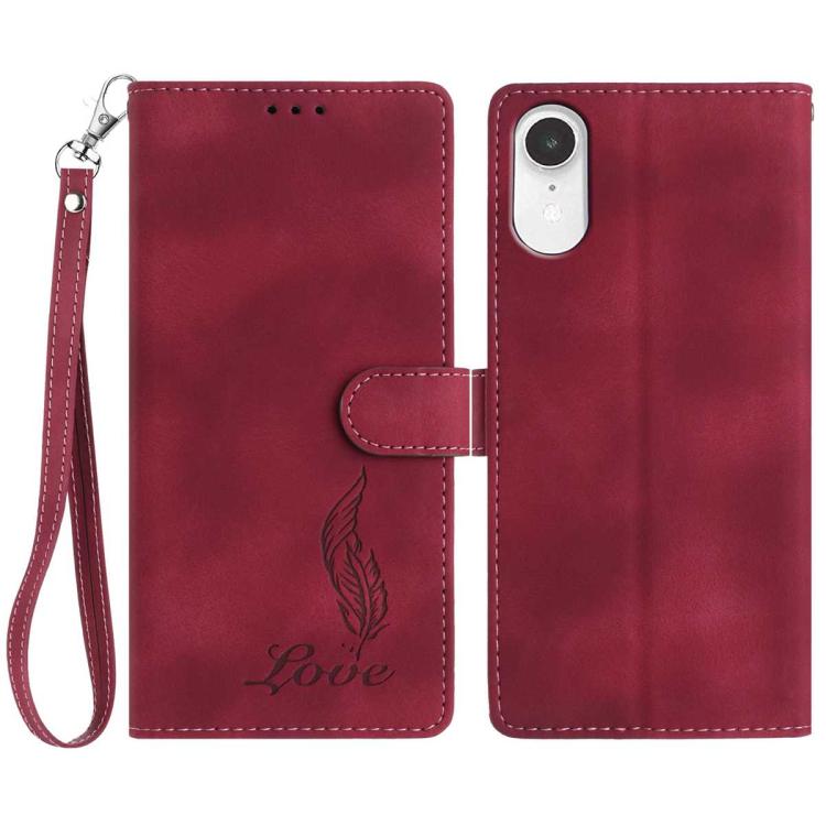 Skin Feel Embossed Feather Leather Phone Case, For iPhone XR, For iPhone XS Max, For iPhone 8 Plus / 7 Plus