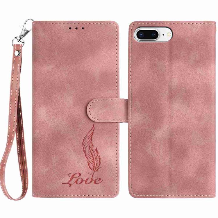 Skin Feel Embossed Feather Leather Phone Case, For iPhone XR, For iPhone XS Max, For iPhone 8 Plus / 7 Plus