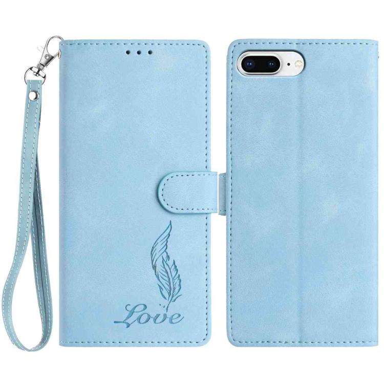 Skin Feel Embossed Feather Leather Phone Case, For iPhone XR, For iPhone XS Max, For iPhone 8 Plus / 7 Plus