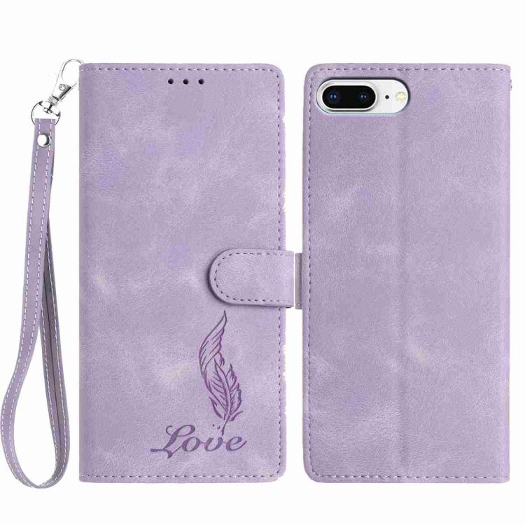 Skin Feel Embossed Feather Leather Phone Case, For iPhone XR, For iPhone XS Max, For iPhone 8 Plus / 7 Plus