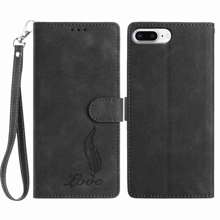 Skin Feel Embossed Feather Leather Phone Case, For iPhone XR, For iPhone XS Max, For iPhone 8 Plus / 7 Plus