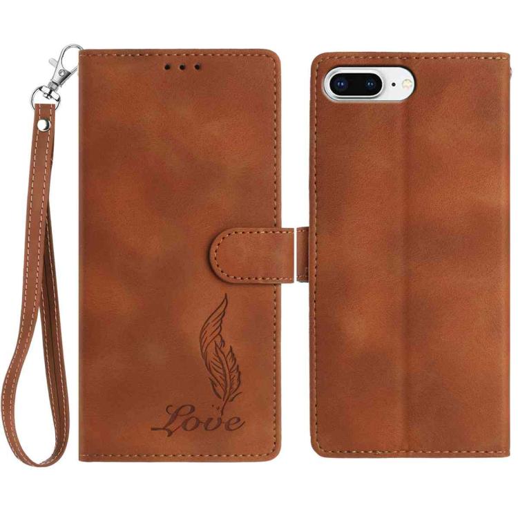 Skin Feel Embossed Feather Leather Phone Case, For iPhone XR, For iPhone XS Max, For iPhone 8 Plus / 7 Plus