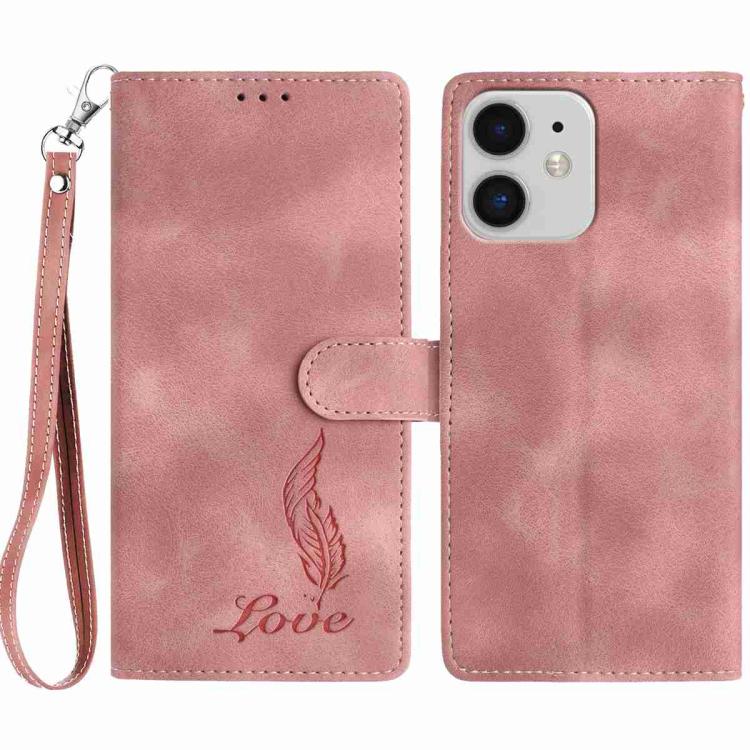 Skin Feel Embossed Feather Leather Phone Case, For iPhone 11, For iPhone 11 Pro, For iPhone XS / X