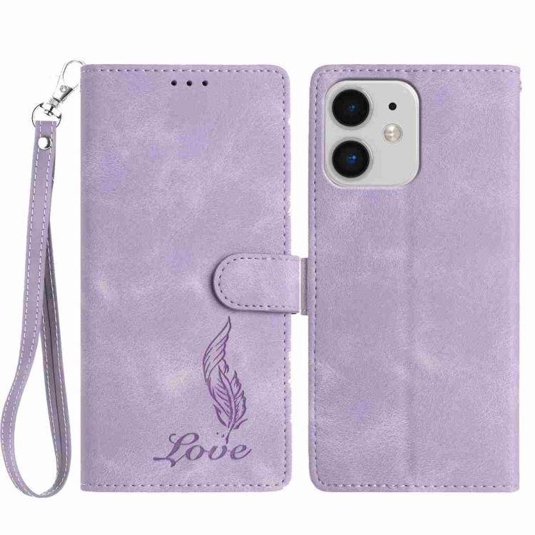 Skin Feel Embossed Feather Leather Phone Case, For iPhone 11, For iPhone 11 Pro, For iPhone XS / X