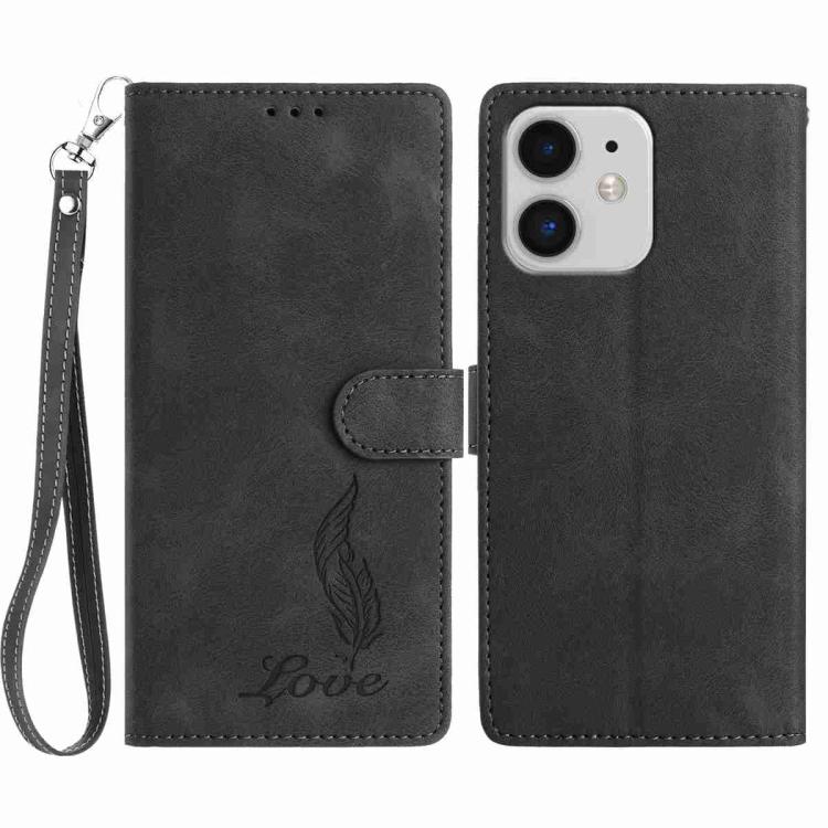 Skin Feel Embossed Feather Leather Phone Case, For iPhone 11, For iPhone 11 Pro, For iPhone XS / X
