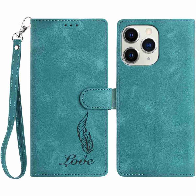 Skin Feel Embossed Feather Leather Phone Case, For iPhone 11, For iPhone 11 Pro, For iPhone XS / X