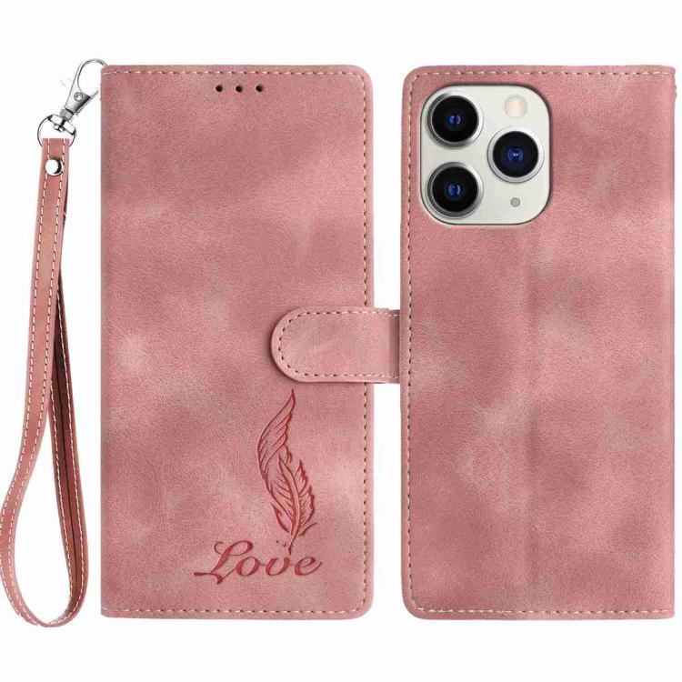 Skin Feel Embossed Feather Leather Phone Case, For iPhone 11, For iPhone 11 Pro, For iPhone XS / X