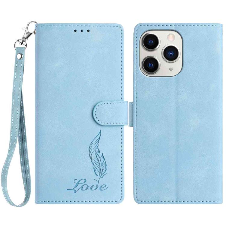 Skin Feel Embossed Feather Leather Phone Case, For iPhone 11, For iPhone 11 Pro, For iPhone XS / X