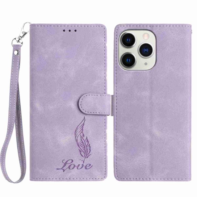 Skin Feel Embossed Feather Leather Phone Case, For iPhone 11, For iPhone 11 Pro, For iPhone XS / X