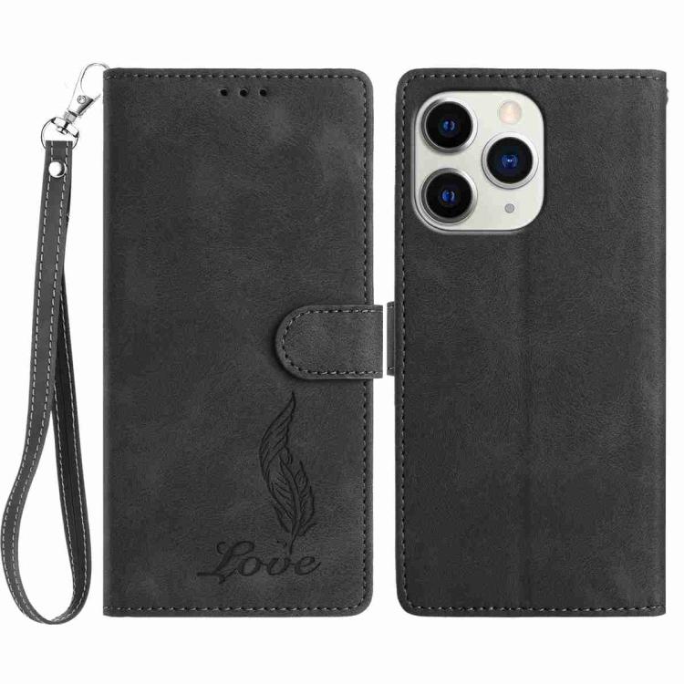 Skin Feel Embossed Feather Leather Phone Case, For iPhone 11, For iPhone 11 Pro, For iPhone XS / X