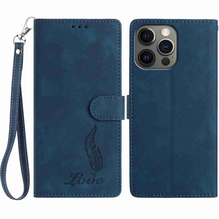 Skin Feel Embossed Feather Leather Phone Case, For iPhone 12 / 12 Pro, For iPhone 12 Pro Max, For iPhone 11 Pro Max