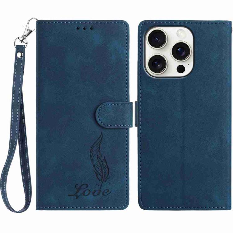 Skin Feel Embossed Feather Leather Phone Case, For iPhone 17 Air, For iPhone 16e, For iPhone 16 Pro Max