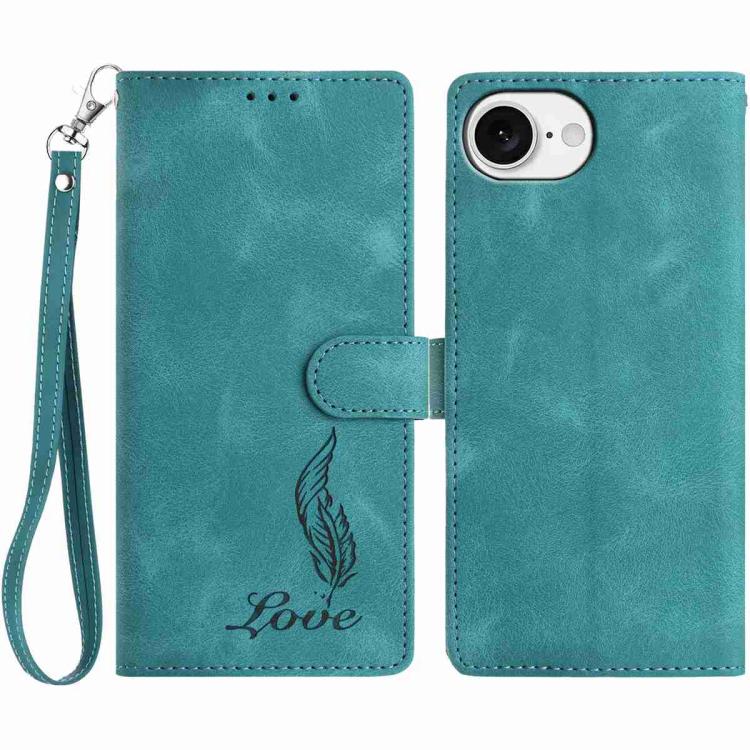 Skin Feel Embossed Feather Leather Phone Case, For iPhone 17 Air, For iPhone 16e, For iPhone 16 Pro Max