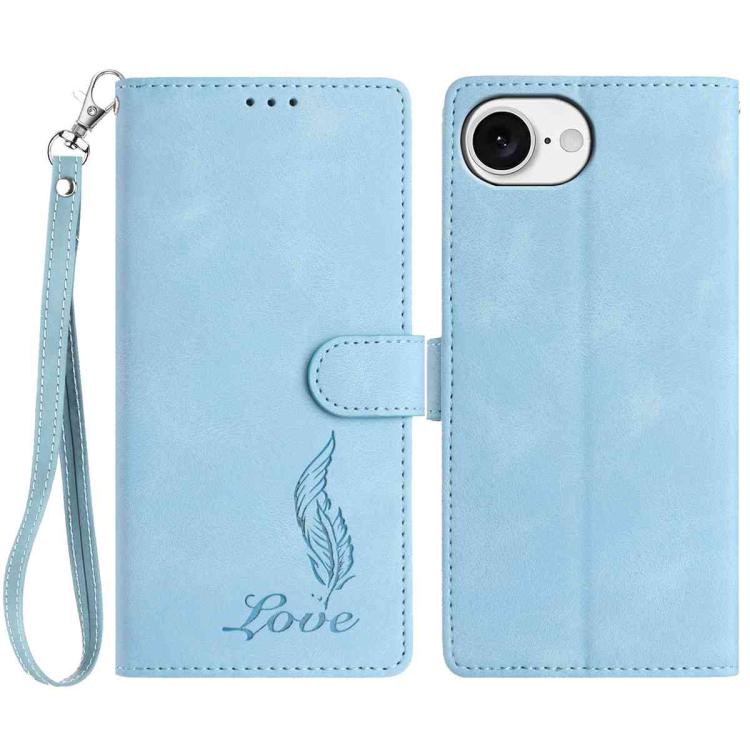 Skin Feel Embossed Feather Leather Phone Case, For iPhone 17 Air, For iPhone 16e, For iPhone 16 Pro Max