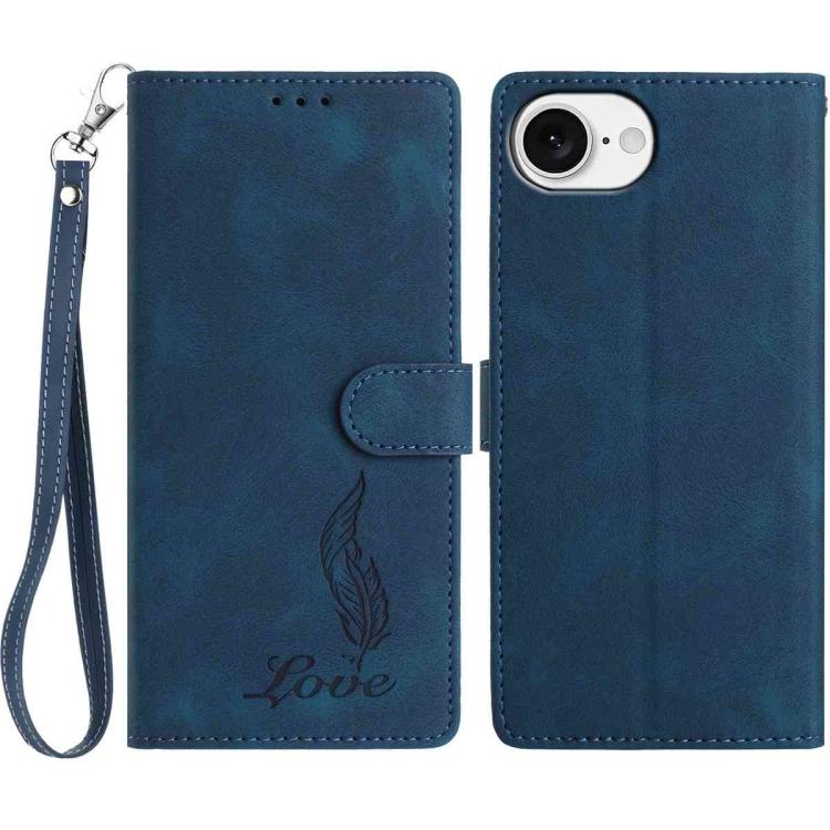 Skin Feel Embossed Feather Leather Phone Case, For iPhone 17 Air, For iPhone 16e, For iPhone 16 Pro Max